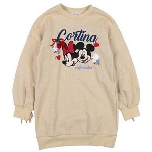 MonnaLisa Cortina Disney Mickey Minnie Mouse Glitter Gold Fringe Dress Size 6